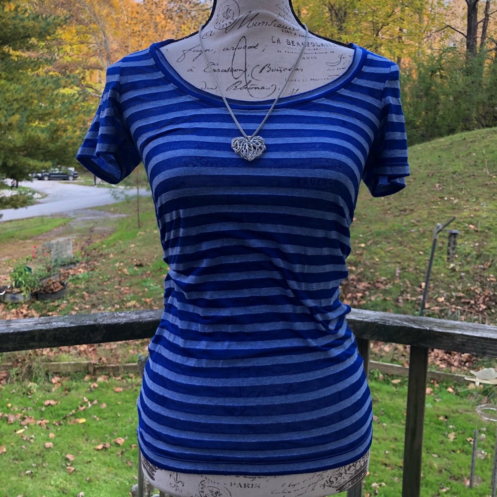 City Streets | Blue Striped Short Sleeve Shirt